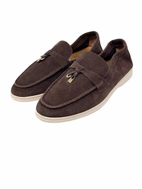 Loro Piana Summer Charms Walk Loafer Size EU 41 Chocolate Suede Quiet Luxury